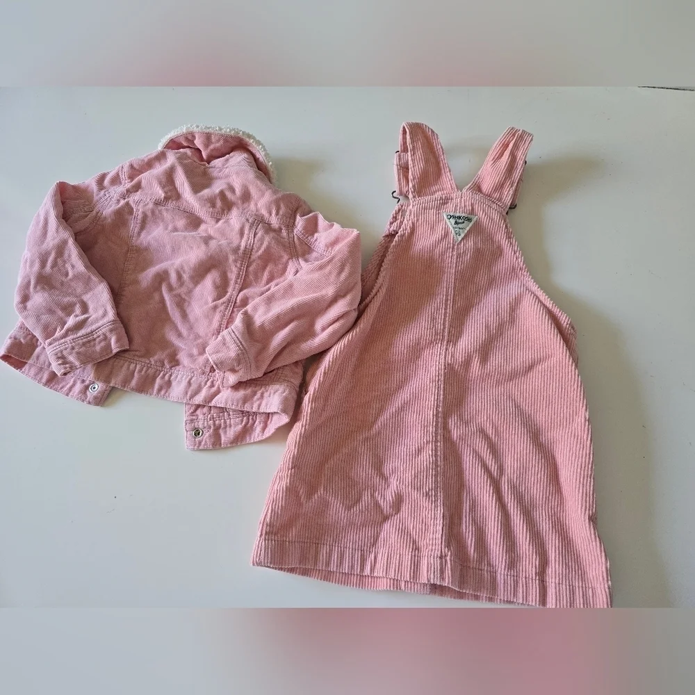 Oshkosh B'gosh Corduroy Jacket Dress set 4T Pink